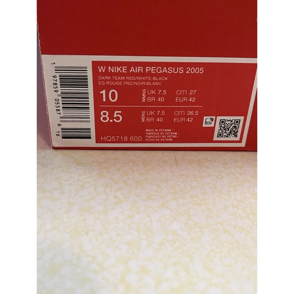Nike Air Pegasus 2005 Dark Team Red HQ5718-600 Women's 10 Men's 8.5 New With Box